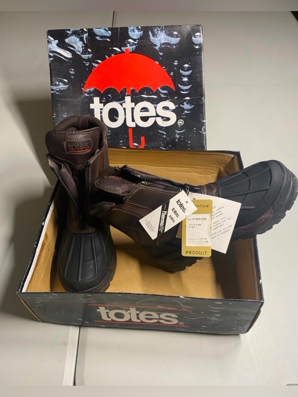Women’s Totes Brown & Black Waterproof Snow Boots